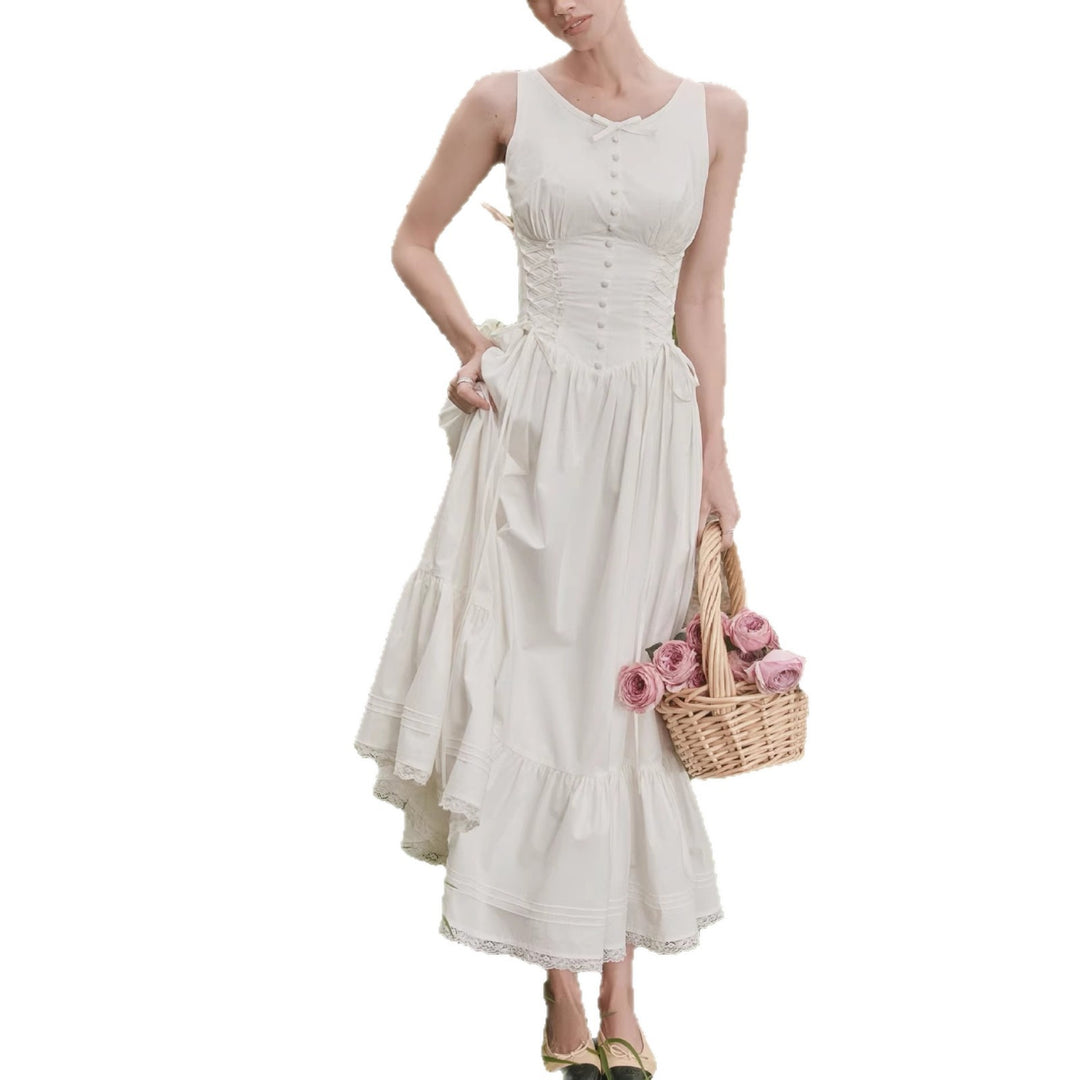 Damen Maxikleid mit raffinierten Rüschendetails und taillierter Silhouette EB
