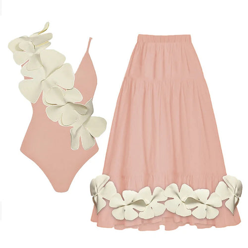 Damen eleganter Badeanzug mit floralem Design EB