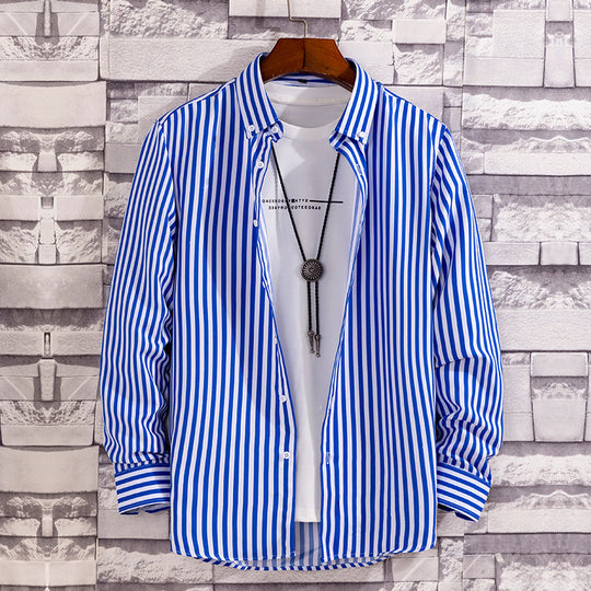 Herren nan lässige Hemdjacke aus leichter Baumwollmischung mit Button-Down-Kragen EB