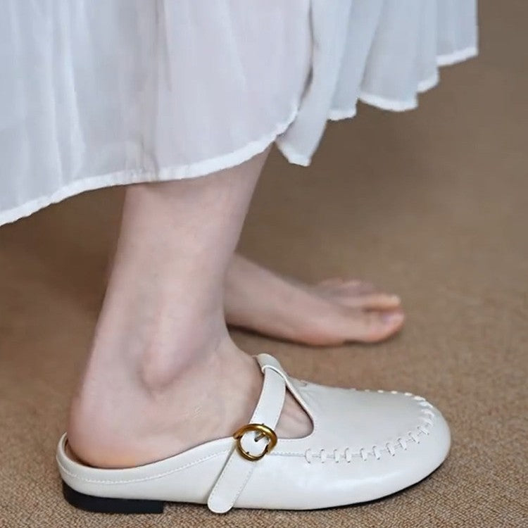 Damen Elegante Clogs aus hochwertigem Leder mit bequemem Fußbett EB