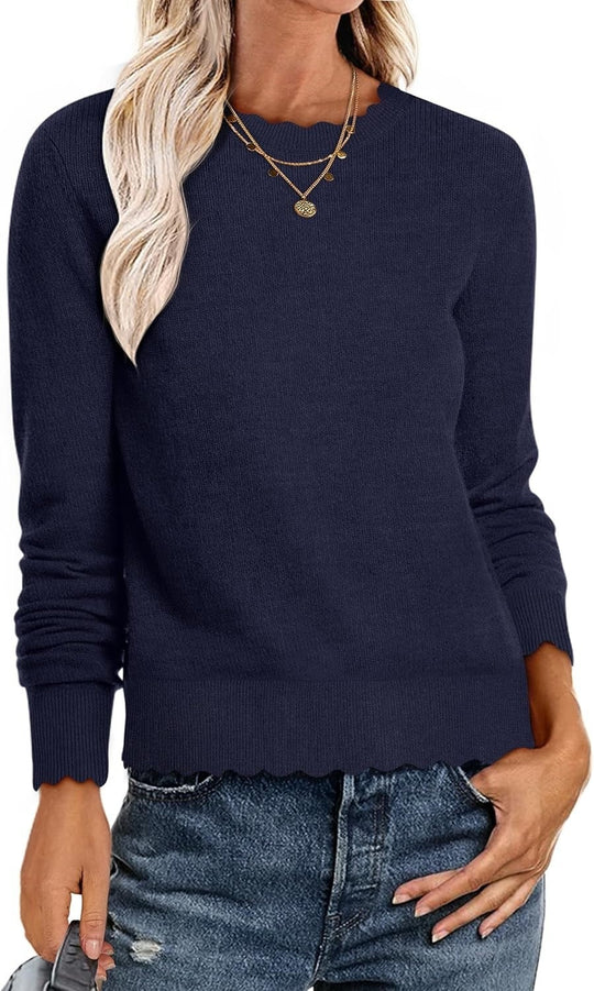 Damen Sweater mit Wellenkante EB