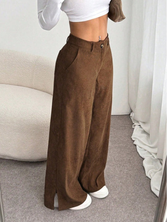 Damen Weite High-Waist Hose EB