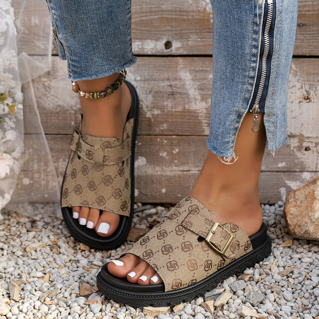 Damen Komfortable Slide-Sandalen mit modischem Riemendesign EB