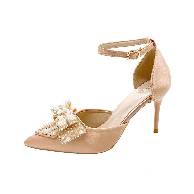 Damen High-Heel Pumps mit dekoren Schleifen-Design EB