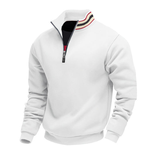 Herren nan Halbzip-Sweatshirt mit sportivem Ringkragen und weichem Fleece-Innenfutter EB