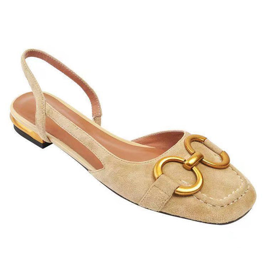 Damen Slingback Ballerinas mit eleganter Schnallen-Applikation EB