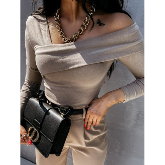 Damen asymmetrisches One-Shoulder-Top EB