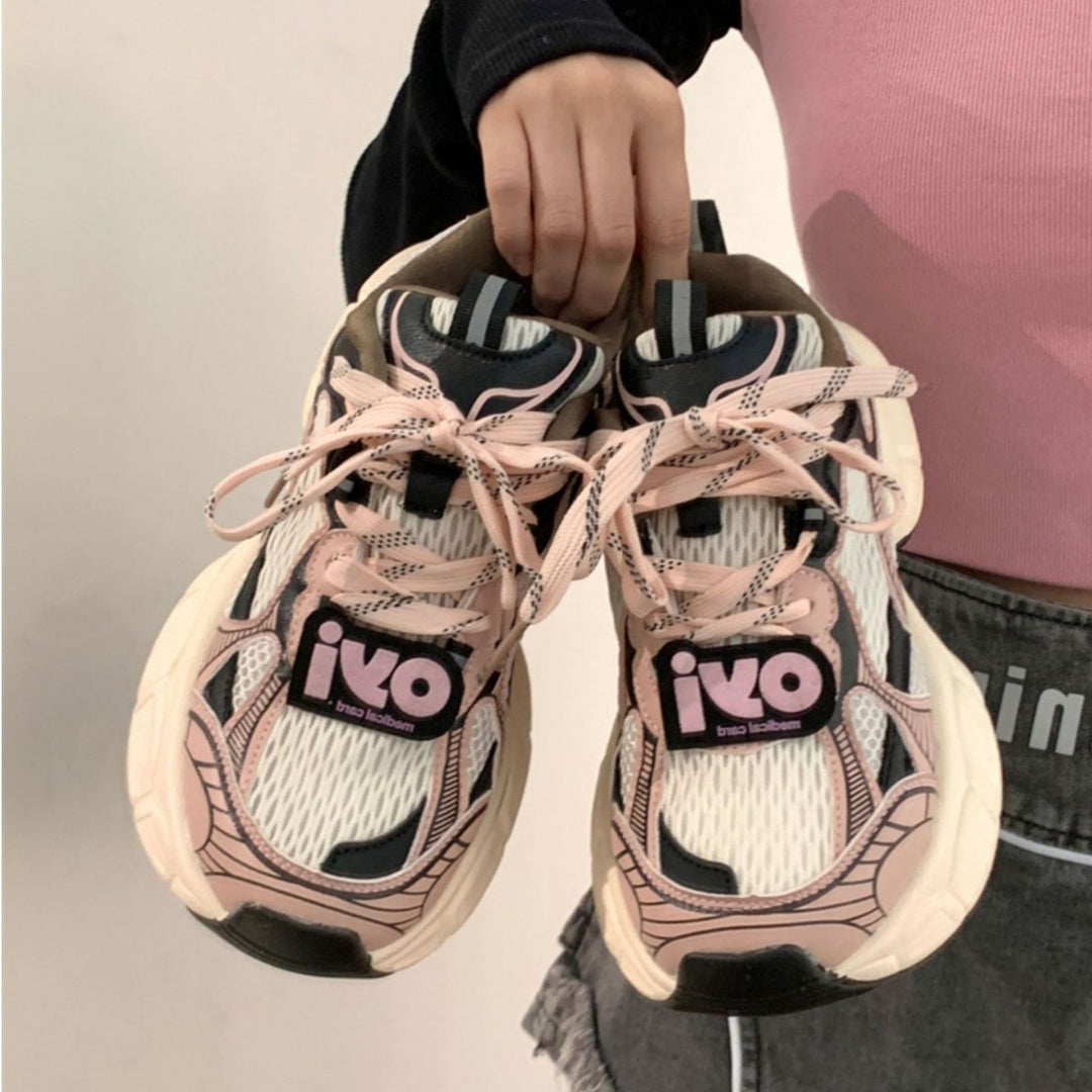Damen Atmungsaktive Lauf Sneakers mit gepolsterter Sohle und trendigem Design EB