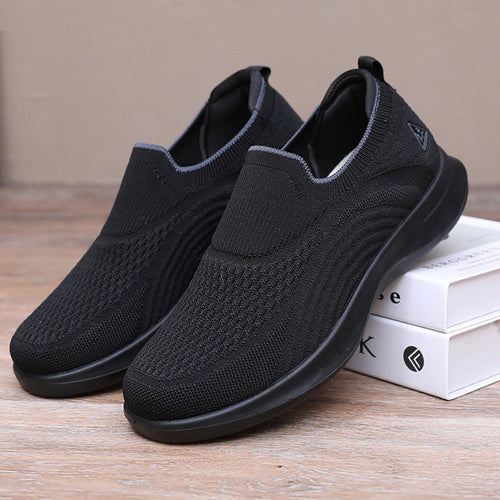 Damen Slip-On Sneakers mit atmungsaktivem Strick-Obermaterial EB