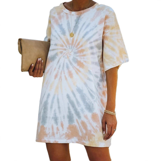 Damen T-Shirt Kleid mit trendigem Farbverlauf und lässigem Schnitt EB