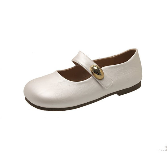 Damen elegante Mary Jane Ballerinas mit dekorativem Knopf EB