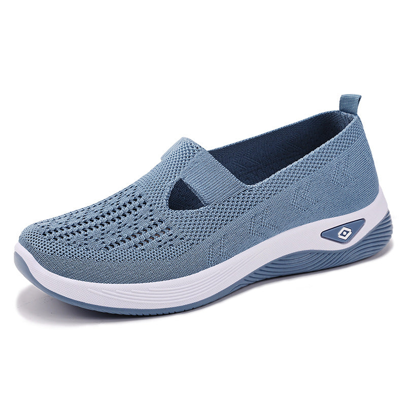 Damen Komfortable und luftige Slip-On Sneakers mit Strickoberfläche EB
