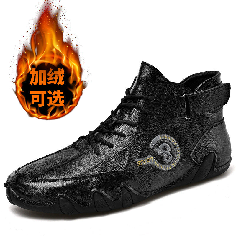 Herren Hochwertige Leder-Sneaker mit rutschfester Sohle und gepolstertem Knöchel EB