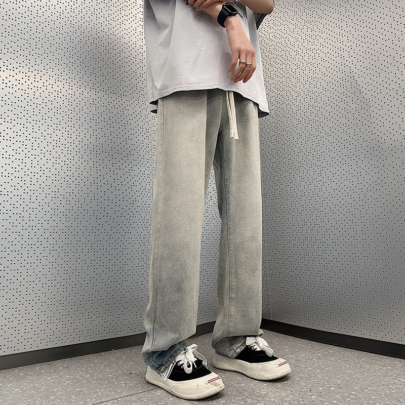 Herren weite Cargo-Jeans mit elastischem Bund und praktischen Taschen EB