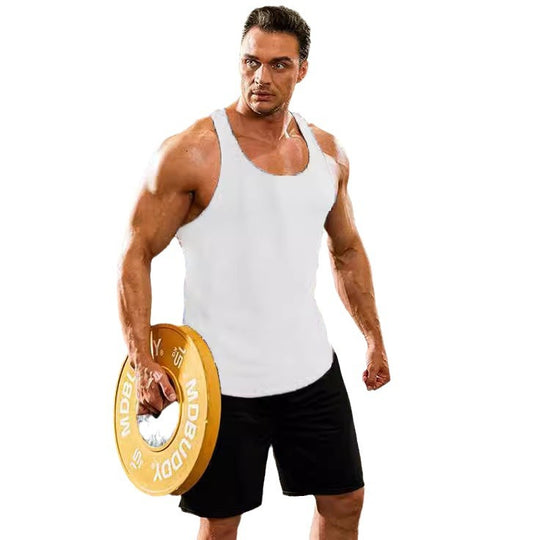 Herren nan atmungsaktives Muskelshirt mit rückenfreiem Schnitt Melange und schnelltrocknender Funktion EB