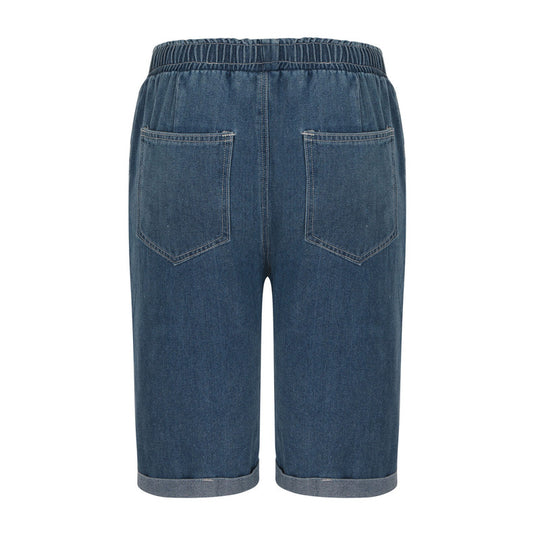 Damen Denim-Shorts mit elastischem Bund und lässigem Schnitt EB