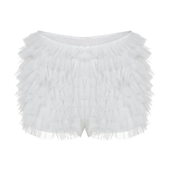 Damen Verspielte Rüschenshorts EB