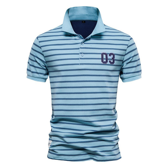 Herren Polo-Shirt mit modischem Streifenmuster und bequemem Schnitt EB