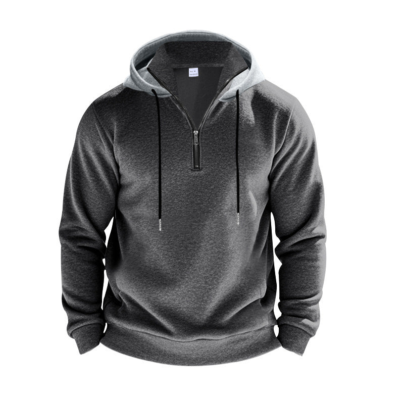 Herren Sportlicher Kapuzenpullover mit halbem Reißverschluss und atmungsaktivem Material EB