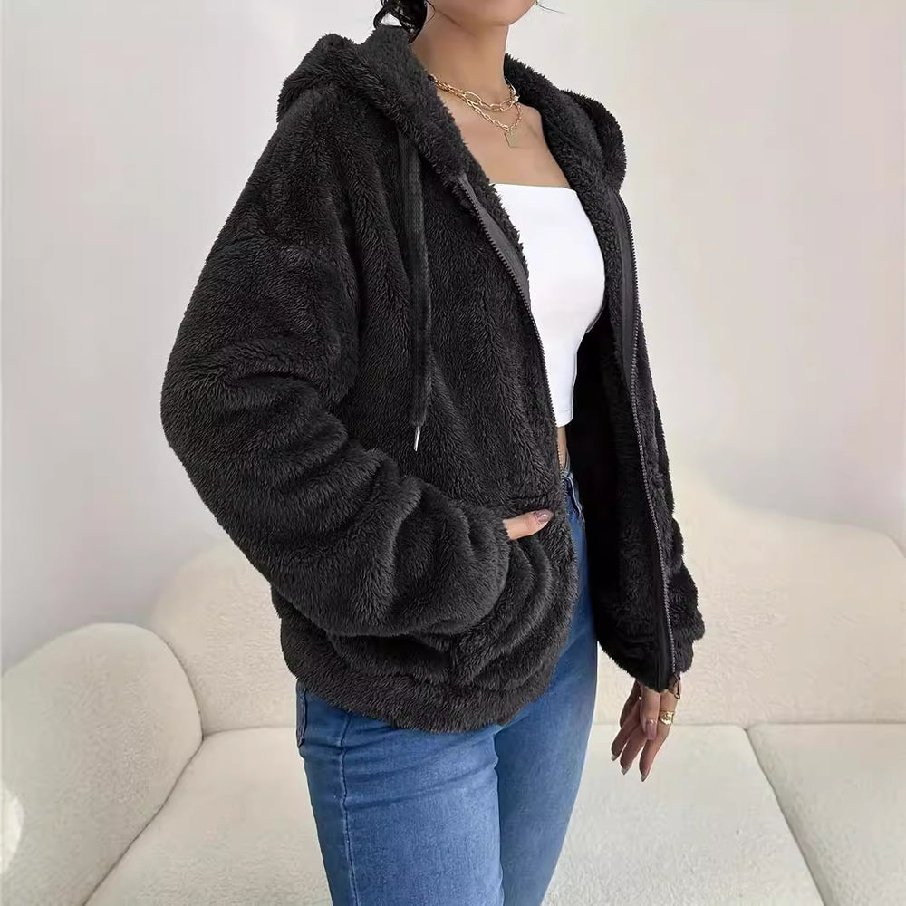 Damen Kuscheljacke mit hoher Wärmeisolation und großzügigen Taschen EB