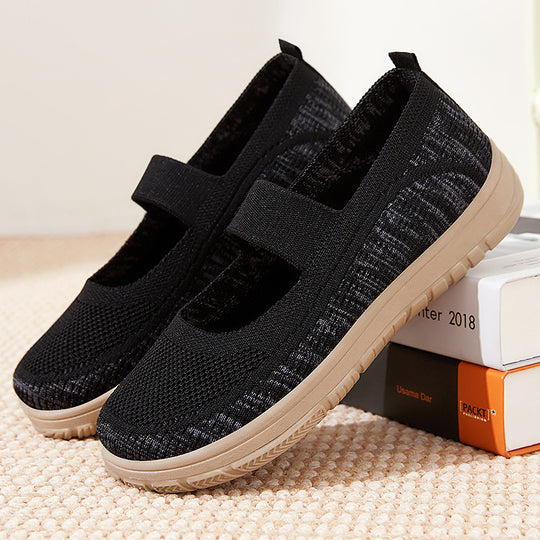 Damen Komfortable Slip-On Sneakers mit elastischem Riemen und atmungsaktivem Obermaterial EB