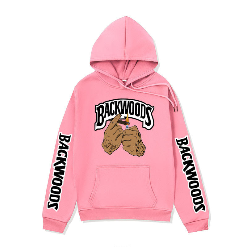 Damen Kapuzensweater mit kreativen Grafikdesign und seitlichen Kängurutaschen EB