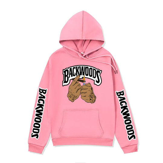 Damen Kapuzensweater mit kreativen Grafikdesign und seitlichen Kängurutaschen EB