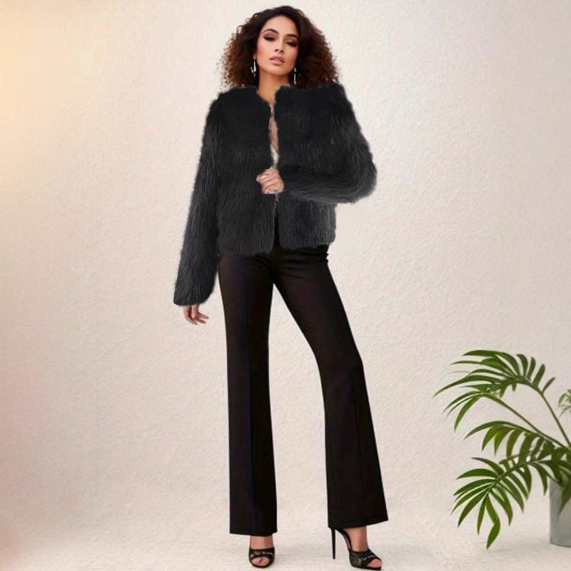 Damen Trendige Plüschjacke EB