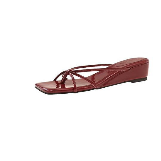 Damen bequeme Wedge-Sandalen mit elegantem Riemendesign EB