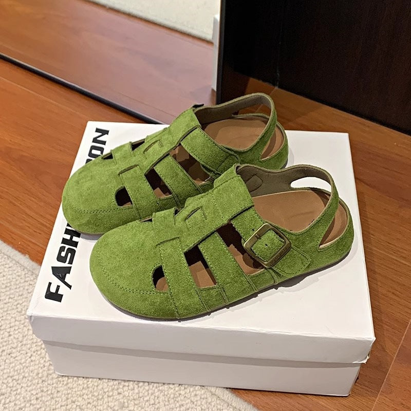 Damen Freizeitsandalen mit modischem Riemen und hochwertigem Wildleder EB