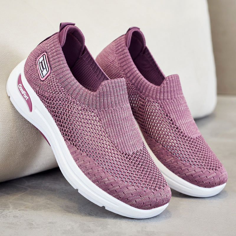 Damen Atmungsaktive Slip-On Sneakers mit weichem Stretch-Obermaterial EB
