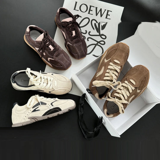 Damen Komfortable Freizeitsneaker mit atmungsaktivem Wildleder-Obermaterial und dämpfender Sohle EB