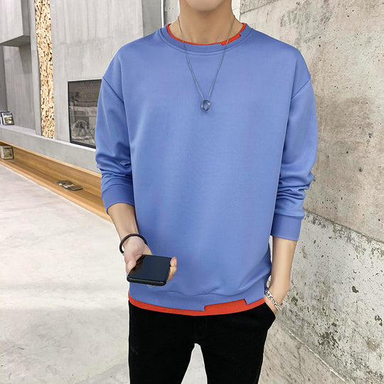 Herren lässiger Sweatshirt mit kontrastierendem Saum EB