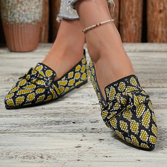 Damen Modische Ballerinas mit dekorativem Schleifen-Detail EB