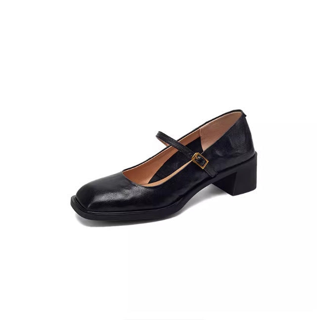 Damen Elegante Mary Jane Pumps mit Blockabsatz EB