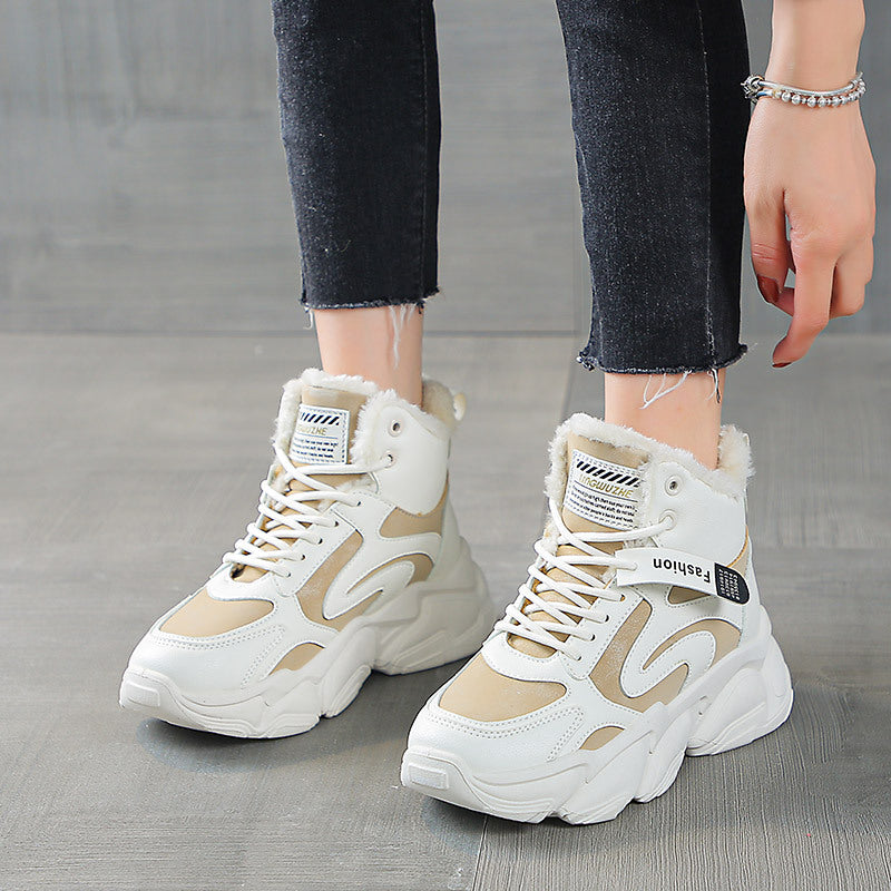 Damen Warme High-Top Sneakers mit isolierendem Innenfutter und rutschfester Sohle EB