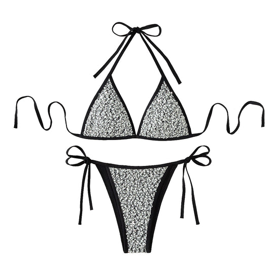 Damen Triangel-Bikini mit funkelndem Detail EB