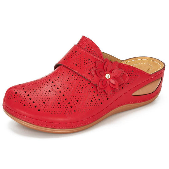 Damen bequeme Clogs mit floralem Cut-Out-Design und rutschfester Sohle EB