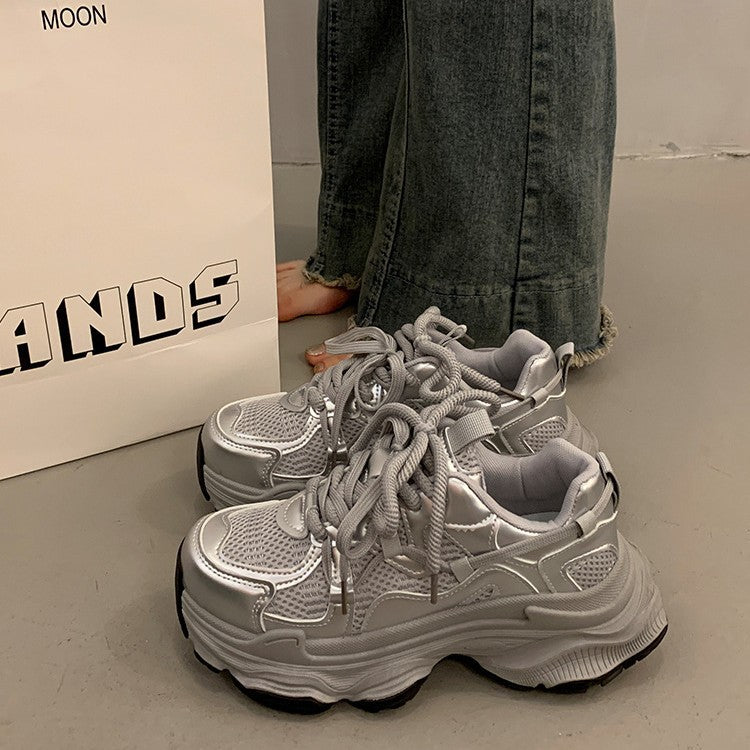 Damen Sportliche Chunky Sneakers mit rutschfester Sohle und atmungsaktivem Obermaterial EB
