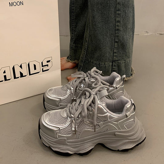 Damen Sportliche Chunky Sneakers mit rutschfester Sohle und atmungsaktivem Obermaterial EB