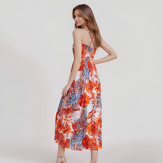 Damen Maxikleid mit elegantem floralem Schnitt EB