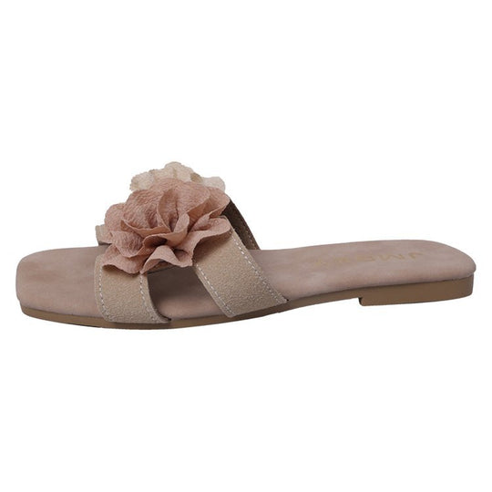 Damen offene Mules mit floralem Dekor EB