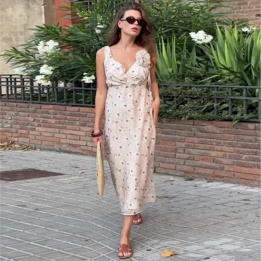 Damen Sommerliches Maxikleid mit floralen Muster EB