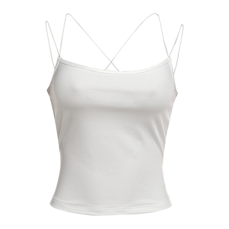 Damen Sexy Spaghetti-Trägertop mit minimalistischen Design und figurbetontem Schnitt EB