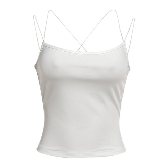 Damen Sexy Spaghetti-Trägertop mit minimalistischen Design und figurbetontem Schnitt EB