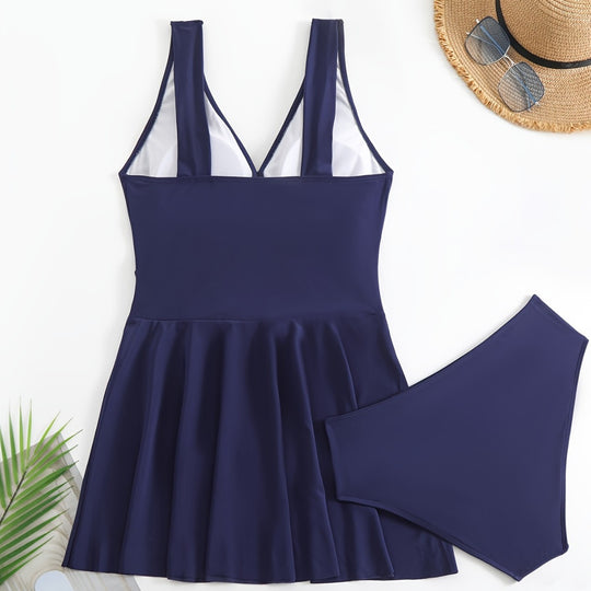 Damen Schwimmunterkleid mit modischem Rock EB