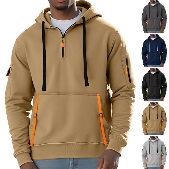 Herren Sportlicher Kapuzenpullover mit stylischen Reißverschlusstaschen EB