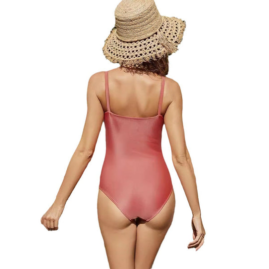Damen Einteiler Badeanzug mit eleganten Knopfdetails EB