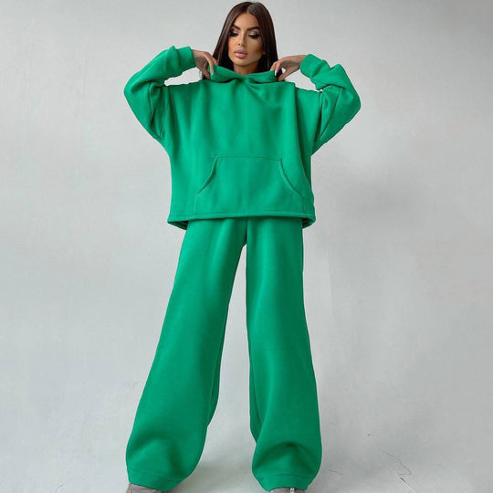 Damen nan weiches Oversize Hoodie mit weitem Schlag Jogginghose Set EB