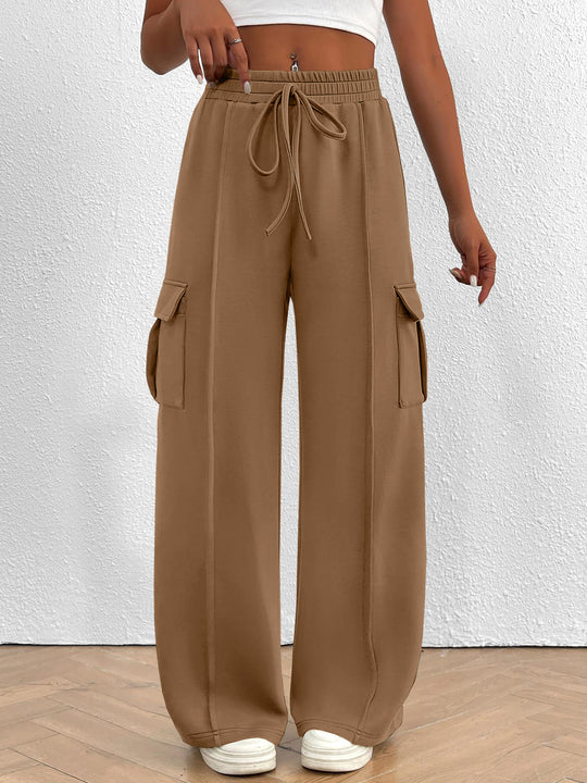 Damen Cargo-Hose mit weitem Schnitt und elastischem Bund EB